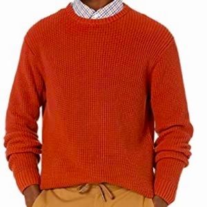 GOODTHREADS Rib Stitch Crewneck Sweater Red Orange NEW with tags NEW Mens XL